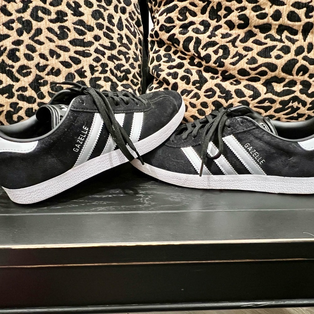 Adidas Gazelle Black and Silver Sneakers